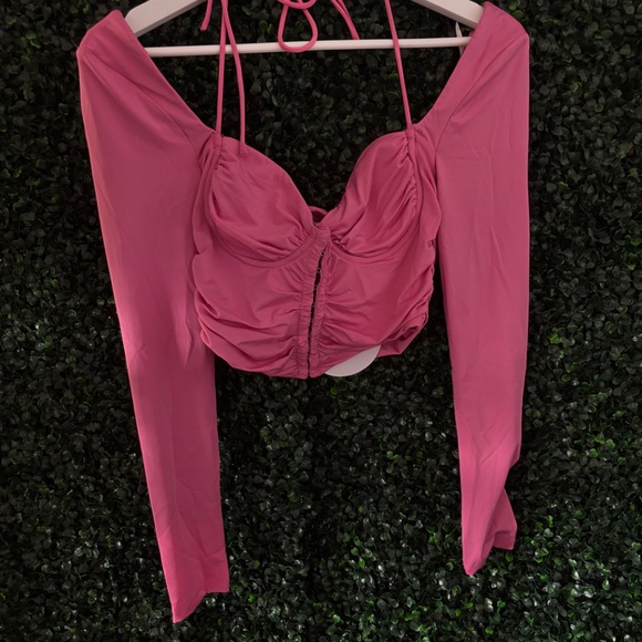 Princess Polly Galyn Long Sleeve Top Pink US 4 BNWT - Picture 2 of 4